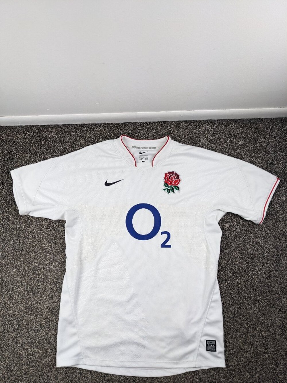 2009-2010 England National Team Rugby Jersey Nike White Mens Small